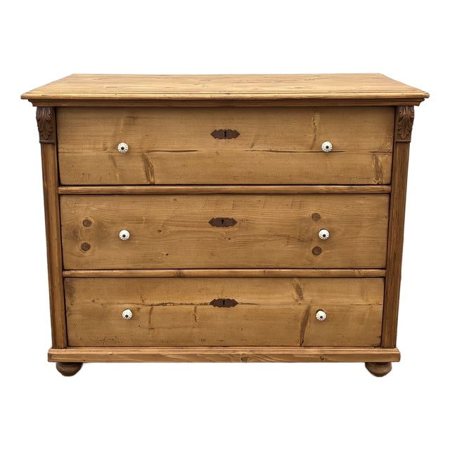 Pine Central European Chest of Three Drawers For Sale