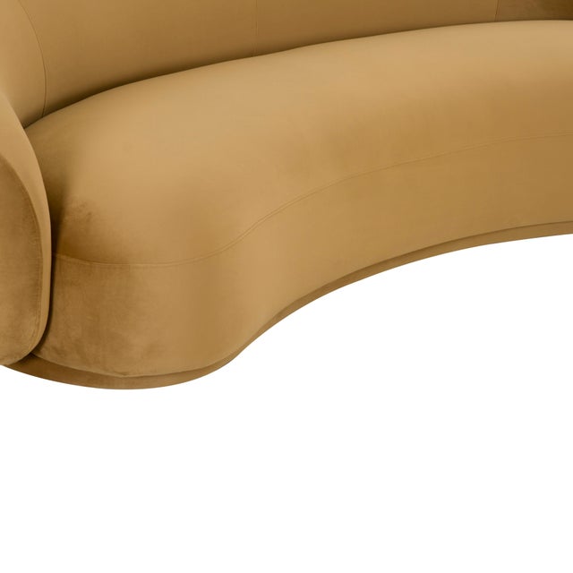 Kendall Cognac Velvet Sofa For Sale - Image 4 of 7