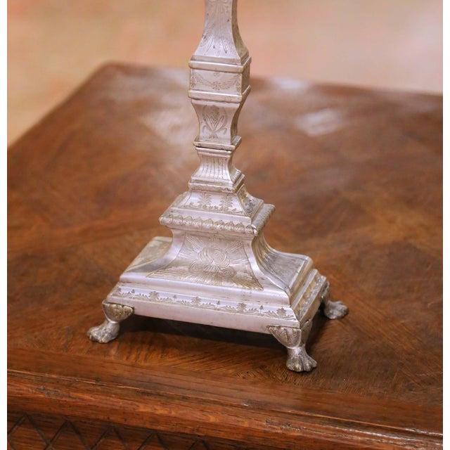 19th Century French Silvered Bronze Catholic Ostensoir Monstrance With Sunburst For Sale - Image 4 of 8