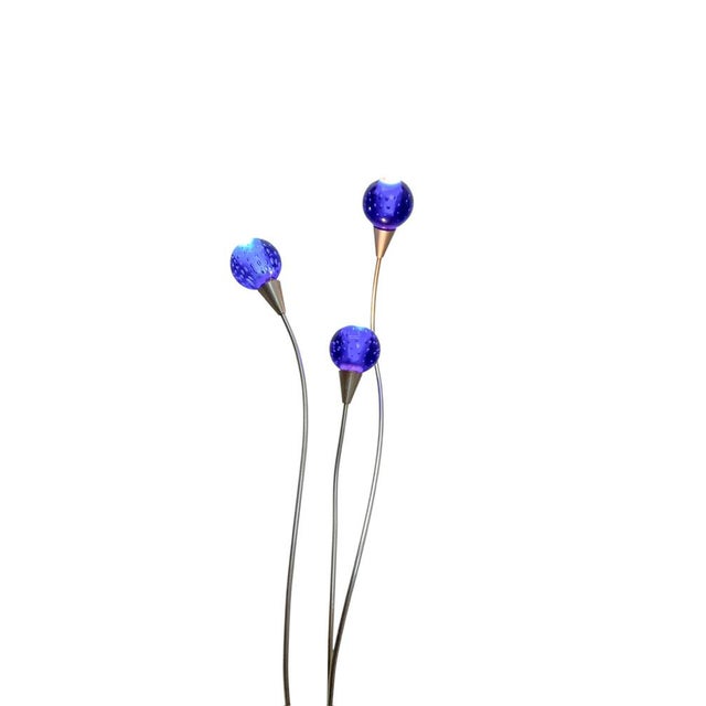 Metal and Blue Glass Halogen Table Lamp from Harco Loor, 1980s For Sale - Image 10 of 11