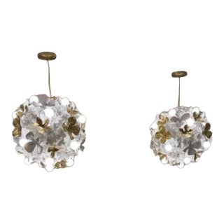 Regina Andrew Dogwood Chandelier | White & Gold Floral Statement Chandelier New - a Pair For Sale