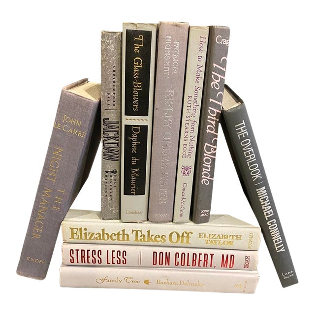 Vintage Late 20th Century Gray Books - Set of 10 For Sale