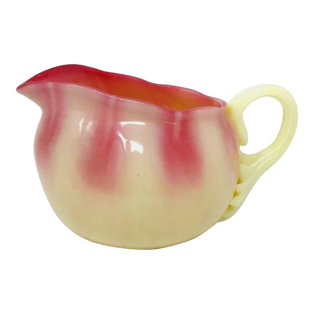 Mid 20th Century Pairpoint Ribbed Glossy Burmese Glass Creamer For Sale