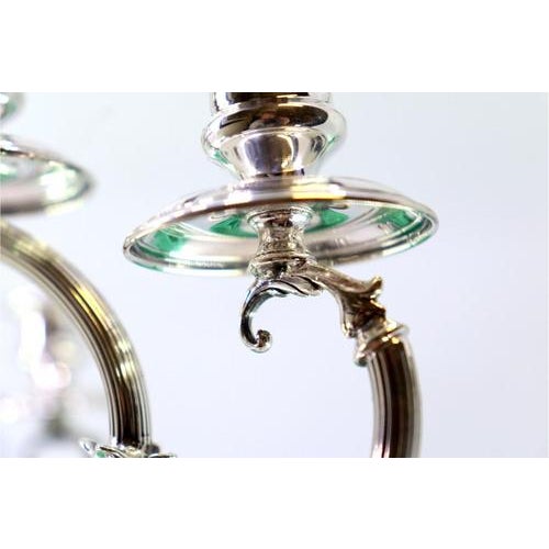 Silver Candelabra with Two Lights For Sale - Image 5 of 8