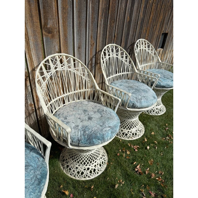 Plastic Rare Set of 4 Vintage 1960s Russell Woodard Fiberglass Spun Armchairs For Sale - Image 7 of 12