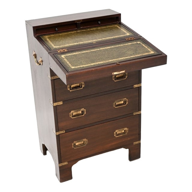 Military Campaign Style Bureau Chest of Drawers, 1930s For Sale