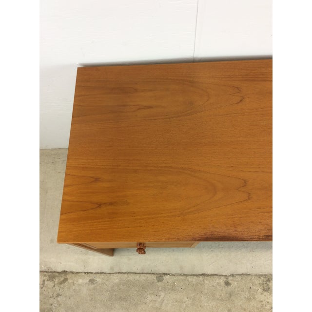 Wood Danish Modern Teak Writing Desk With Two Drawers For Sale - Image 7 of 12