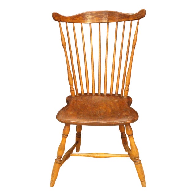 Early 19th Century American Fan Back Windsor Side Chair For Sale