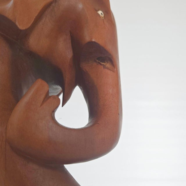 Vintage Art Deco Elephant Lamp in Wood, 1940s-1950s For Sale - Image 13 of 16