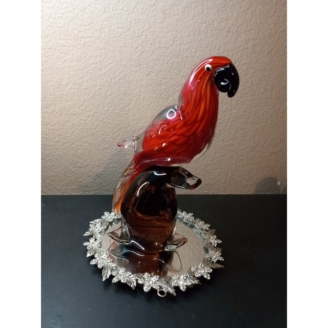 Glass 1980s Dynasty Gallery Toucan on Pedestal Art Glass Sculpture For Sale - Image 7 of 8