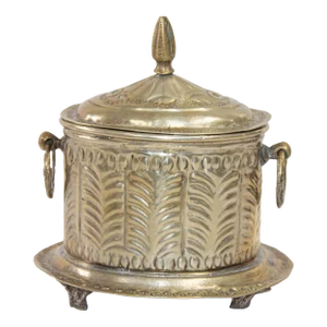 Antique Moroccan Silver Plated Tea Caddy Footed Candy Box