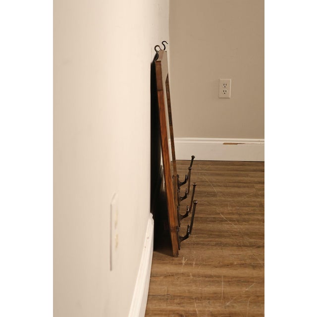 Early 20th Century Gustav Stickley Antique Mission Oak Wall Mirror With Coat Hooks #66 For Sale - Image 5 of 18