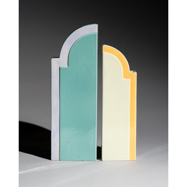 Vintage Geometric Ceramic Vases by Karl Till for Staatliche Majolika Karlsruhe, 1996, Set of 2 For Sale - Image 17 of 17
