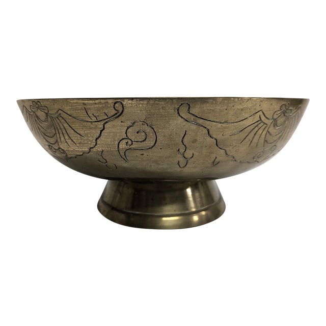 Large Chinese Brass Bowl For Sale