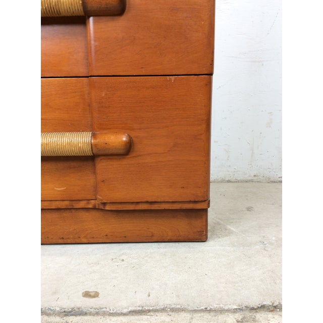 Brown Mid Century Modern Four Drawer Highboy Dresser by Heywood Wakefield For Sale - Image 8 of 18