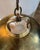 Vintage Brass Dome Pendant Light Frosted Glass Lantern Hanging Fixture For Sale - Image 9 of 12