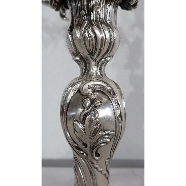 Candleholders in Silvered Bronze, Set of 2 For Sale - Image 13 of 18