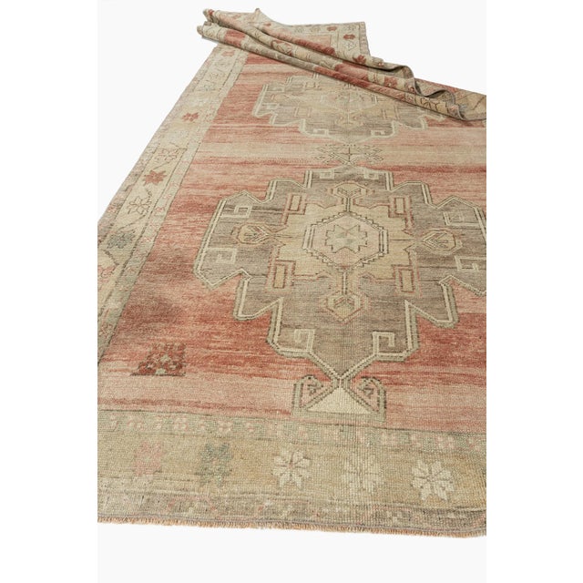 Vintage Circa 1940 Turkish Oushak Hand Knotted Wool Runner, Terracotta, 5'1 X 11'9 For Sale - Image 12 of 12