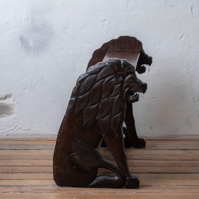 Victorian Victorian Carved Lion Library Steps, 19th Century For Sale - Image 3 of 13