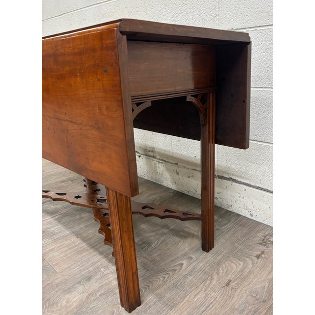 Antique George III Chippendale Style Mahogany Drop Leaf Table For Sale - Image 11 of 12