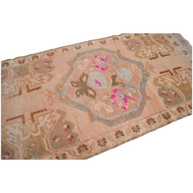 1970s Small Rug, Entryway Rug, Bath Mat, Kitchen Decor, Turkish Rug, Doormat 1'10" X 3'10" For Sale - Image 9 of 18