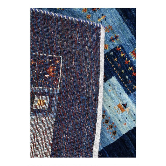 Traditional Pasargad DC Navy Blue Hand Knotted Gabbeh Rug For Sale - Image 3 of 3