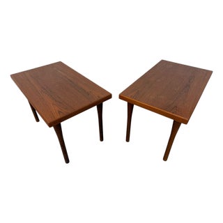 Mid-Century Danish Modern Vejen Teak Side Tables - Set of 2 - Refinished! For Sale