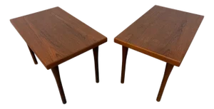 Mid-Century Danish Modern Vejen Teak Side Tables - Set of 2 - Refinished!