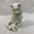 Mother cat with kittens and applied blue flowers by in Belleek Pottery, Ireland with a 1999 starting production date.