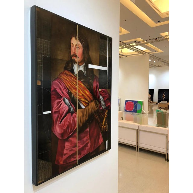 Sir John Mennes, Aristocratic Portrait with a Modern Approach, Oil on Metal, 2014 For Sale - Image 4 of 8