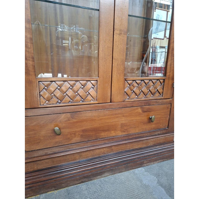 Arte Povera Style Wood and Cut Glass Display Cabinet, Piedmont, Saluzzo, 1960s For Sale - Image 11 of 12