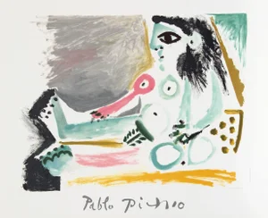 1980s "Femme Nu Assise" Lithograph After Pablo Picasso