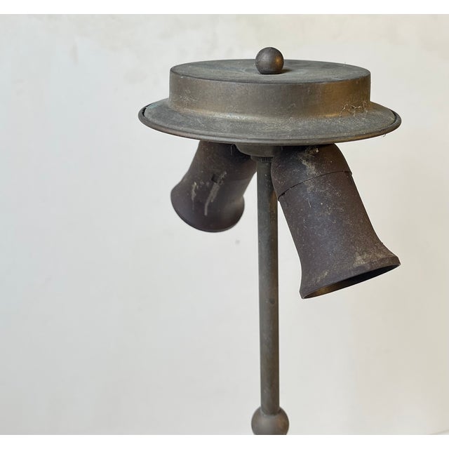 Brown Antique Danish Brass Lion Paw Table Lamp, 1920s For Sale - Image 8 of 11