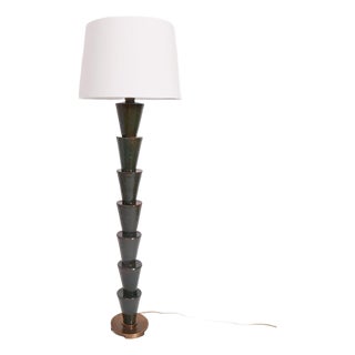 Blue and Green Ceramic Nizwa Floor Lamp from Barracuda Interiors For Sale
