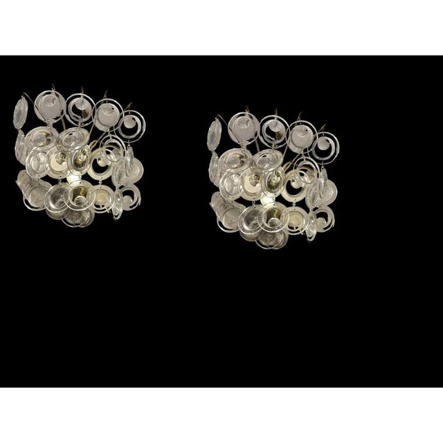 Vintage Glass Disc Sconces, 1960s, Set of 2 For Sale - Image 3 of 12