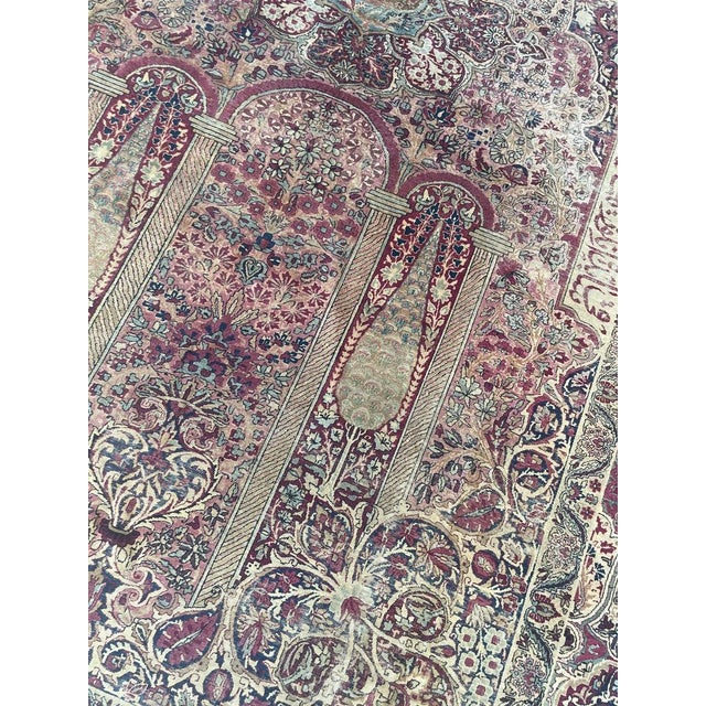 1900s COLLECTOR'S ROYAL PEACOCK KERMAN Duel Cypress Tree of Life Rug 9 x 11.8 For Sale - Image 4 of 17