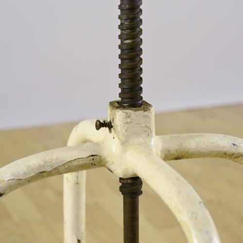 Industrial Swivel Stool with Iron Seat and Frame, 1950s For Sale - Image 4 of 9