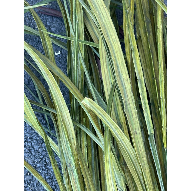 Vintage Palecek Faux Rattan Wall Planters With Faux Grasses - A Pair For Sale - Image 11 of 11