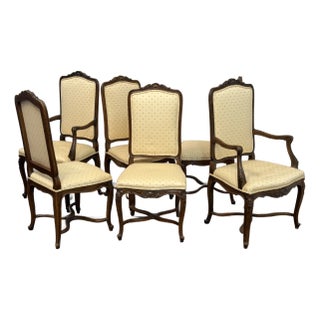 Carved French Provincial Style Dining Chairs for John Widdicomb, Set of Six For Sale