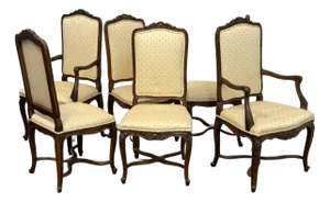Carved French Provincial Style Dining Chairs for John Widdicomb, Set of Six