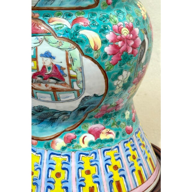 Early 19th Century Chinese Export Famille Rose (Fencai) Gu-Form, Now as a Lamp For Sale - Image 17 of 18