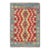 Shabby Chic Kilim Kelvin Red Blue Hand-Woven Wool Rug For Sale