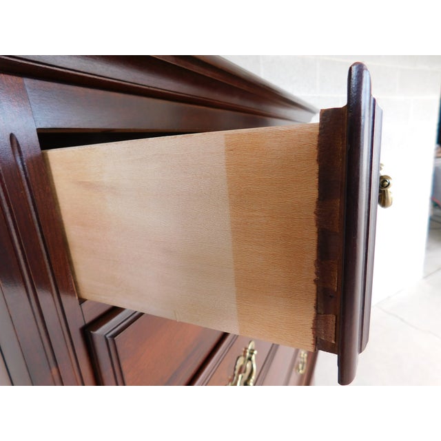 Wood Late 20th Century Thomasville Cherry Collection Chest on Chest 41.5"w For Sale - Image 7 of 14