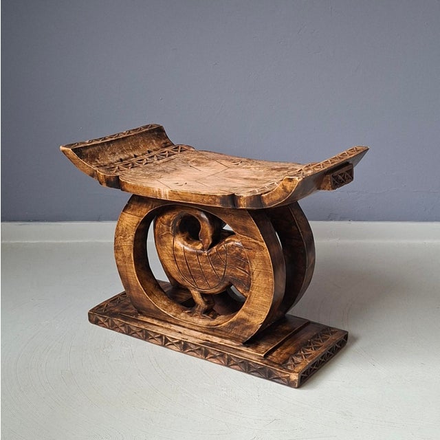 This stool comes from Ghana and is connected to the Asante/Ashanti culture. There is a wide variety of designs for these...