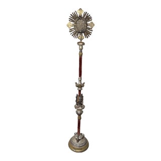 Monumental Reimagined Ecclesiastical Standard Incorporating an 18th Century Austrian Processional Finial For Sale
