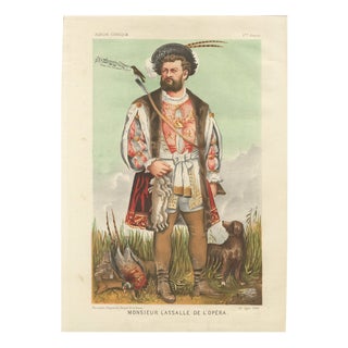 After Bisetsky, French Belle Époque Opera Caricature, Monsieur Lassalle, 1884, Chromolithograph For Sale
