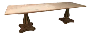 Traditional Style Painted Marble-Top Console Table