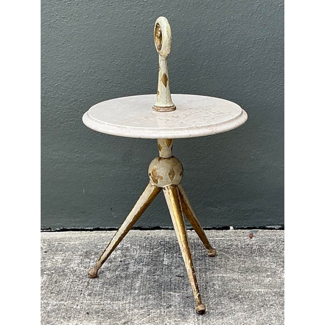 Vintage 1940s Italian Gilt Tipped Side Table For Sale - Image 10 of 12