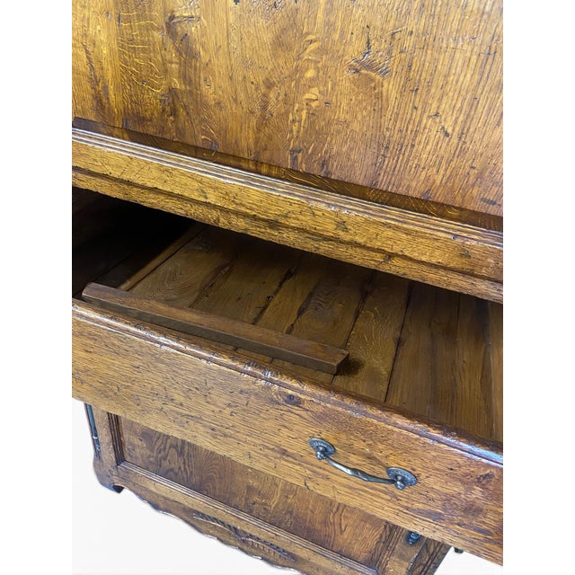 18th/19th Century Antique French Provincial Oak "Homme Debout" Cabinet For Sale - Image 12 of 14