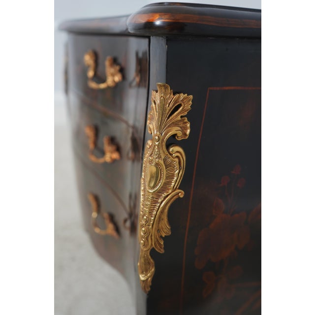 Maitland Smith Chinoiserie Louis XV Style Bombe Commode For Sale - Image 15 of 18